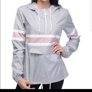 Zine sz M Shiloh light grey and mauve windbreaker